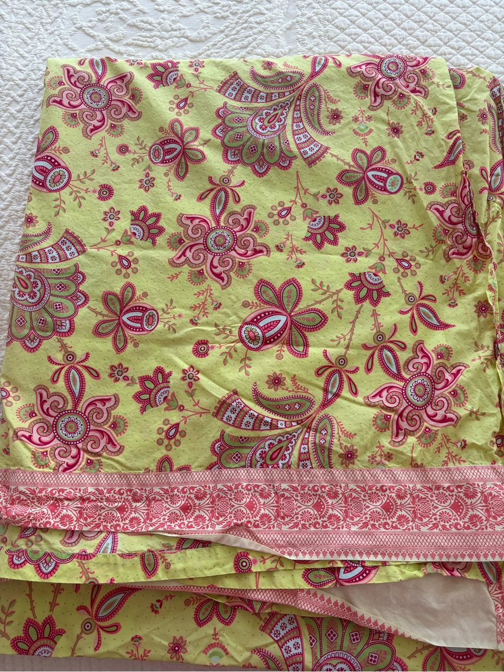 Amy Butler For Well Spun Yellow Pink Green Full Size Bed Sheets Set Organic